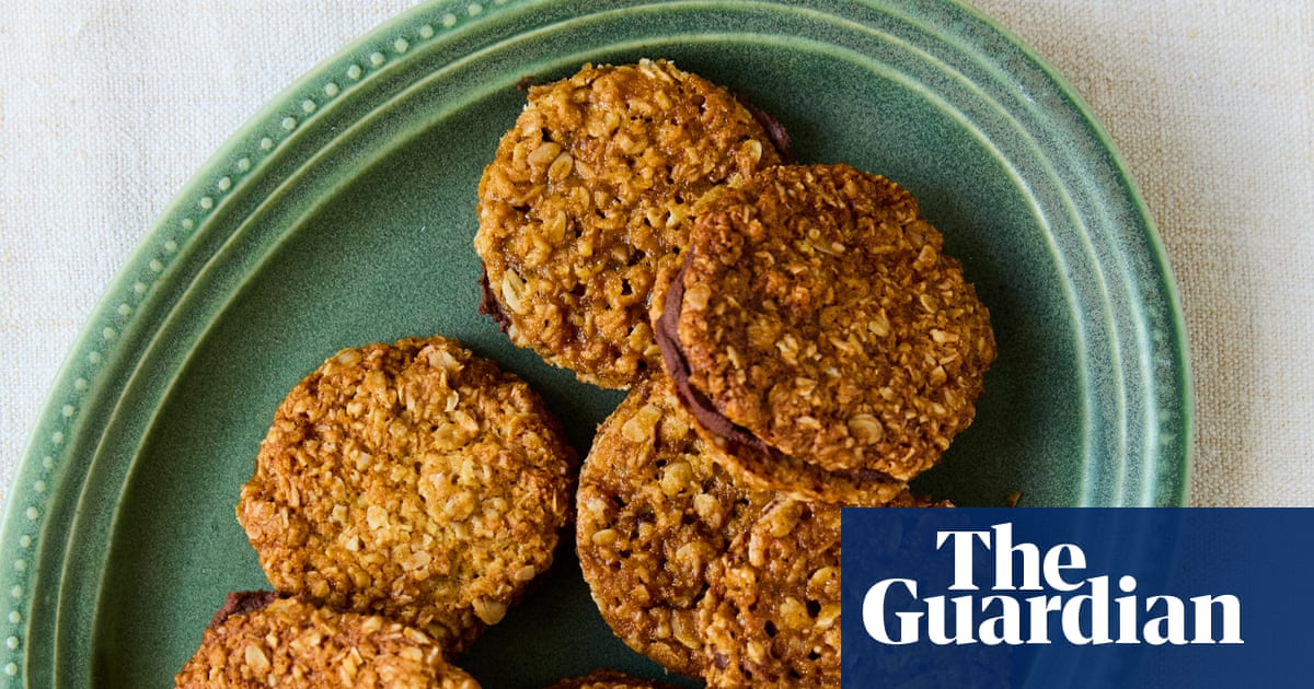 Helen Goh's recipe for Anzac sandwich biscuits with dark chocolate filling | The sweet spot