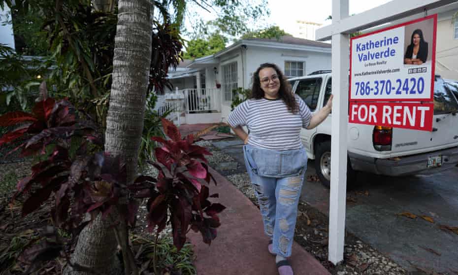 Krystal Guerra, 32, was given less than a month's notice that her rent would go up by 26%, in the Coral Way neighborhood of Miami. She had already been paying half her income for rent. 