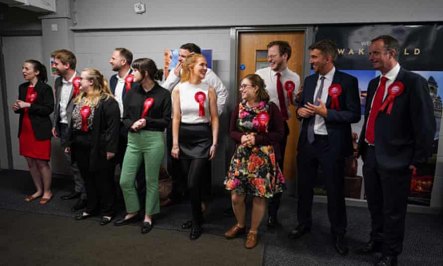 Labour supporters at the count in Wakefield.
