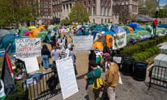 Protesters continue the encampment on Columbia University campus in New York.