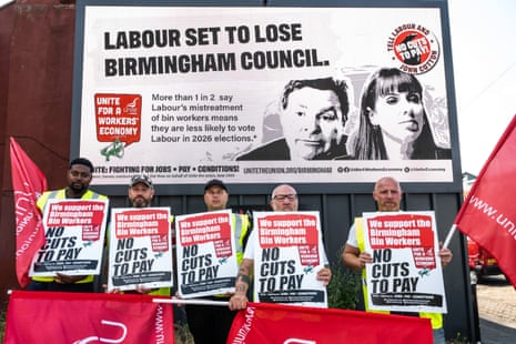 Unite members protesting in support of the strike in Birmingham this week.