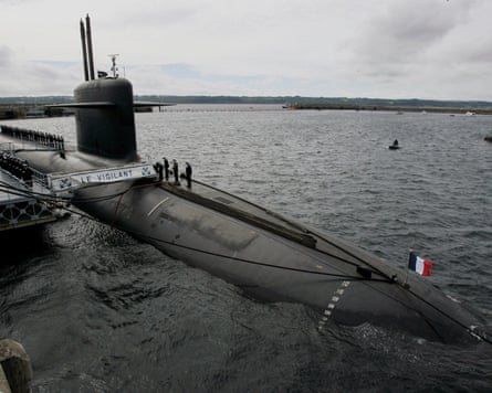 Le Vigilant, a French nuclear-armed submarine at the Île Longue base in Brittany