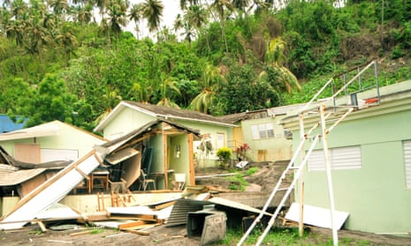 Damage in Sandy Bay, St Vincent and the Grenadines, after the passing of Tropical Storm Elsa.