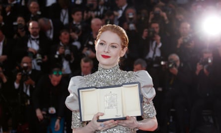 Emily Beecham with the best actress award.