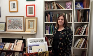 Lesley Sherringham Arthur Probsthain bookshop in London.