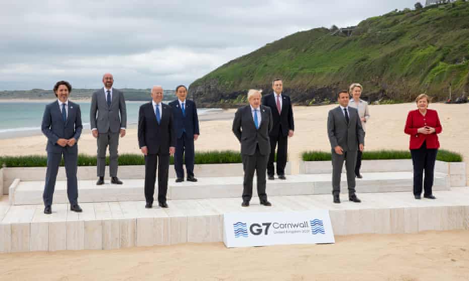 The G7 leaders in Carbis Bay, Cornwall.