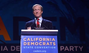 Tom Steyer speaks during the 2019 California Democratic party state convention at Moscone Center in San Francisco, California.