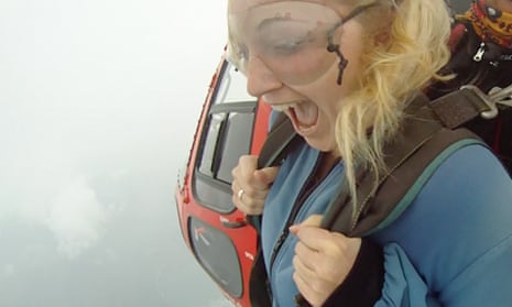 Emma Carey prepares to skydive