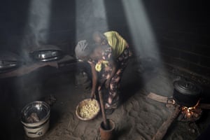 A woman cooking
