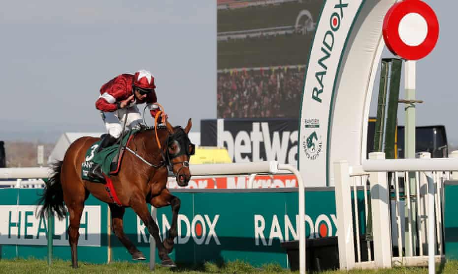 Tiger Roll crosses the line to win the 2019 Grand National