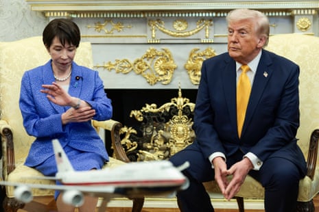 US President Trump meets with Japanese PM Takaichi at the White House in March.