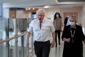 Coronavirus news live: Kyiv cremations double amid rise in Covid deaths, New Zealand vaccine mandate kicks in for front-line workers 4 Britain’s prime minister Boris Johnson walks with Marion Dickson, executive director of Nursing during a visit to Hexham General Hospital on 8 November.