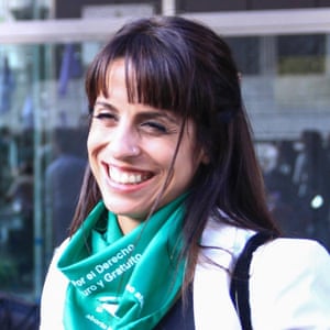Argentine human rights activist and legislator Victoria Donda Pérez at the women’s march on 9 March 2018.