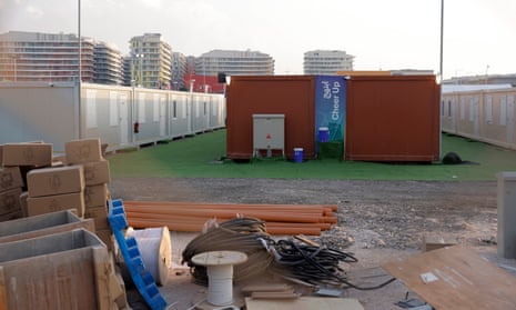 Shipping containers at the Rawdat Al Jahhaniya fan accommodation