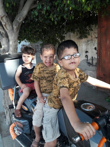 From right to left: Qoosay, Farid and their little brother in Gaza. On 8 November, all three boys were killed in an airstrike.