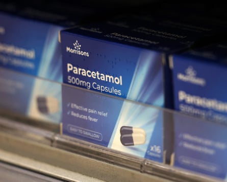 Boxes of paracetamol on a shelf
