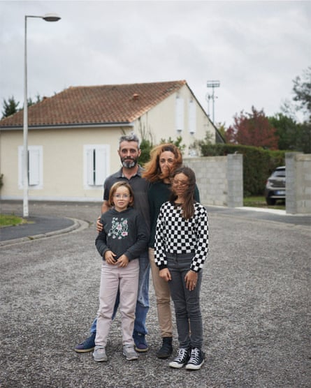 ‘There are people who would be afraid of living near a nuclear power plant. Not me. There are lots of advantages: the community is rich, with sports facilities, a health centre, and we pay half the taxes other French people pay,’ says David Dehez, a technician at Blayais power station. He is pictured with his family outside their house in an EDF housing estate in Braud-et-Saint-Louis