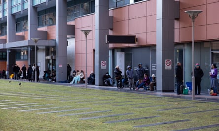 Travellers lined up for hours outside the Sydney passport office