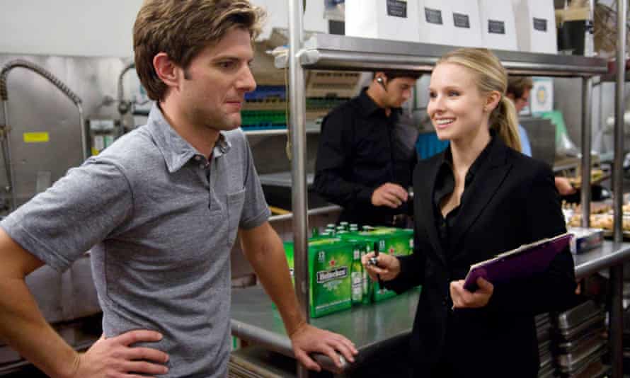 Adam Scott and Kristen Bell in Party Down.