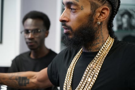 Nipsey Hussle at The Marathon Clothing store in 2017.