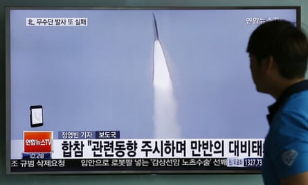 A news report on Seoul television about North Korea’s missile tests.