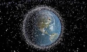 Model (not to scale) of debris from the thousands of satellites sent into orbit over the last half-century. An accident waiting to happen?