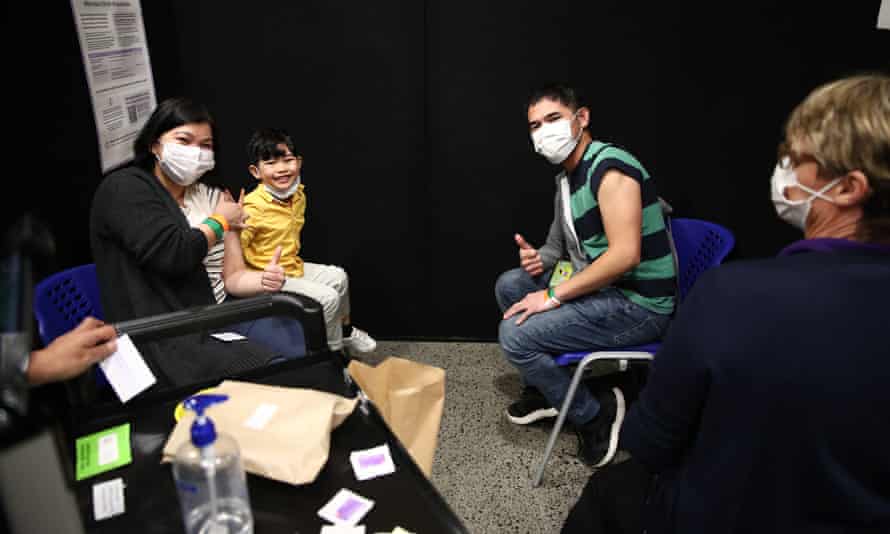Patients at New Zealand’s first mass Covid-19 vaccination event in Auckland