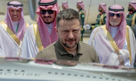Zelenskiy on arrival in Jeddah, Saudi Arabia