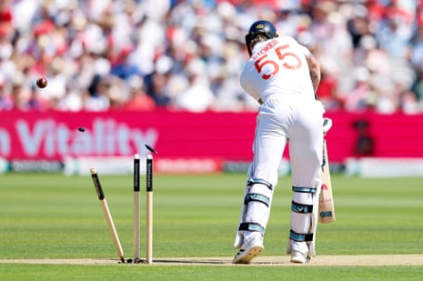 Ben Stokes loses his wicket