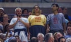 US Open semi-final interrupted as climate protester glues feet to floor in stands - video