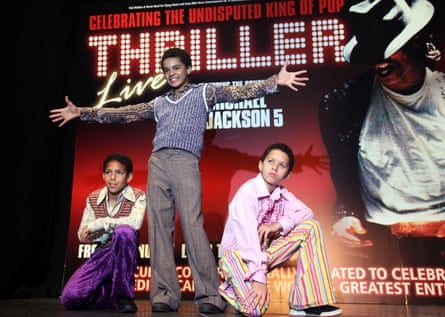 Layton Williams (centre) – one of the three boys playing Michael Jackson in Thriller Live,