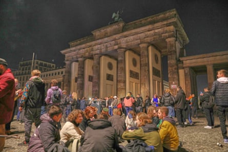 People gathered at the Brandenburg Gate in Berlin shortly after midnight to celebrate the partial legalization of cannabis as the new laws come into effect