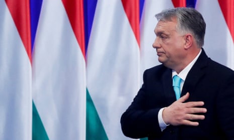 Viktor Orbán speaks in Budapest in February. 