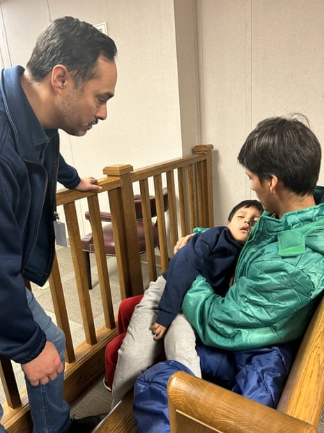 An image posted Castro’s X account on 28 January 2026 shows him visiting five-year-old Liam Ramos and his father at a detention center in Dilley, Texas.