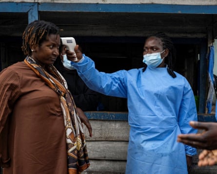 A border health officer at the Busunga crossing between Uganda and the Democratic Republic of Congo
Ebola outbreak in the Democratic Republic of the Congo.