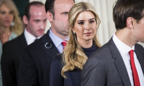 Ivanka Trump arrives for a press conference at the White House in Washington on 17 March 2017.