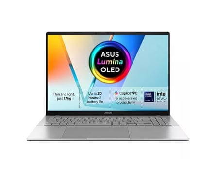 ASUS Vivobook S16 OLED S3607CA 16” laptop, Copilot+ PC Intel® Core™ Ultra 5, 1 TB SSD, Silver