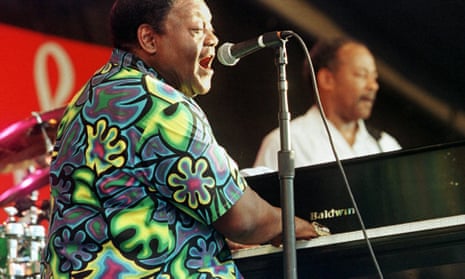 Fats Domino performing at the 30th annual New Orleans Jazz and Heritage festival in 1999. 