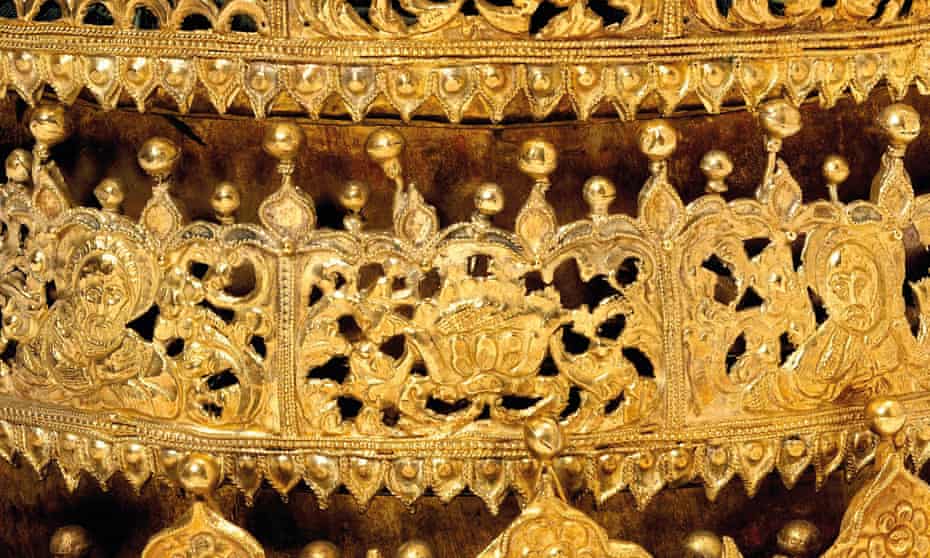Close-up of a crown made in Ethiopia between 1600 and 1850 which was part of the controversial V&amp;A exhibition in 2018. 