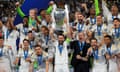 Nacho of Real Madrid lifts the UEFA Champions League Trophy after his team's victory during the Champions League final between Borussia Dortmund and Real Madrid at Wembley Stadium on 01 June 2024 in London, England. (Photo by Tom Jenkins)