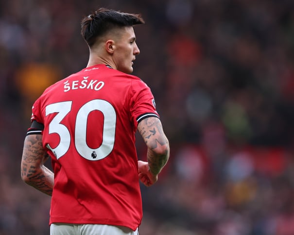 Benjamin Sesko em ação pelo Manchester United