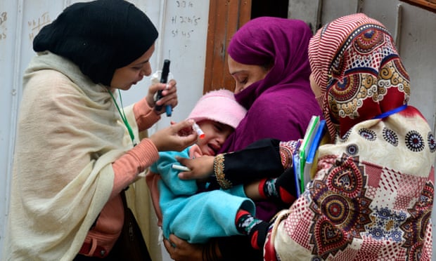 A polio vaccination campaign in Pakistan