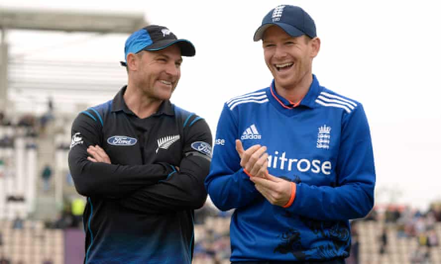 England’s white-ball captain Eoin Morgan (right) is best friends with Brendon McCullum who he recommended to Rob Key for the role of Test coach.