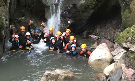canyoning group in the French Pyrenees