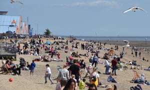 The beach in Southend on Sea, England, 17 May.