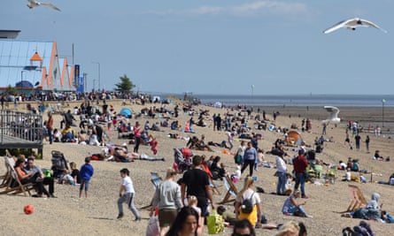 The beach in Southend on Sea, England, 17 May.