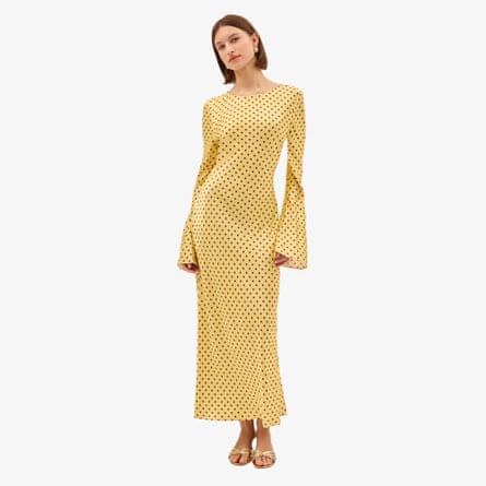 Keira yellow pin dot print dress by Kitri Studio