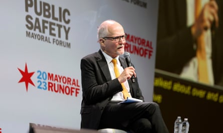 Paul Vallas participates in a public safety forum in Chicago on 14 March.