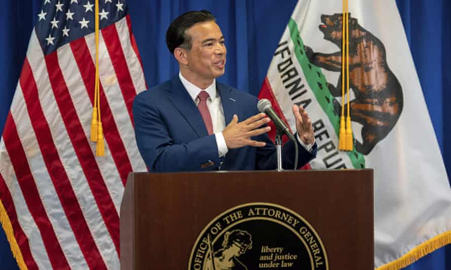 California’s attorney general, Rob Bonta. ‘Make no mistake: we’re in the midst of an unprecedented wave of bigotry and discrimination in this country,’ he said.