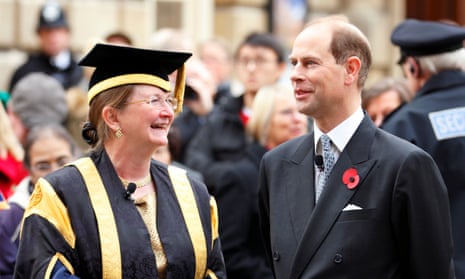 University of Bath vice-chancellor Glynis Breakwell with Prince Edward.